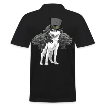 Husky Retro chien Vintage des années 80 chiens chapeau - Polo Homme - noir - Dos - Kai (181cm)