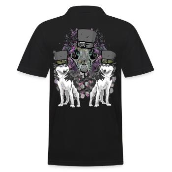 Husky Vintage Retro chiens crâne horreur Halloween - Polo Homme - noir - Dos - Kai (181cm)