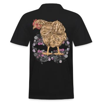 Printemps, Pâques, Poulet, Volaille, Nature, Volaille - Polo Homme - noir - Dos - Kai (181cm)
