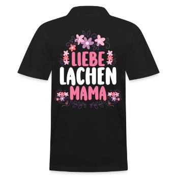Mom Mother's Day Mom - Men's Polo Shirt - black - Back - Kai (181cm)