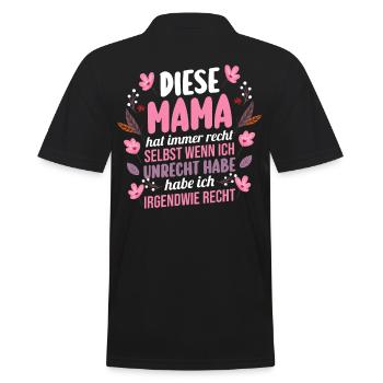 Mutter Muttertag Mama - Männer Poloshirt - Schwarz - Hinten - Kai (181cm)