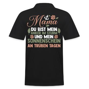 Mom Mother's Day Mom - Men's Polo Shirt - black - Back - Kai (181cm)