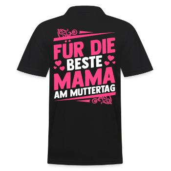Mom Mother's Day Mom - Men's Polo Shirt - black - Back - Kai (181cm)