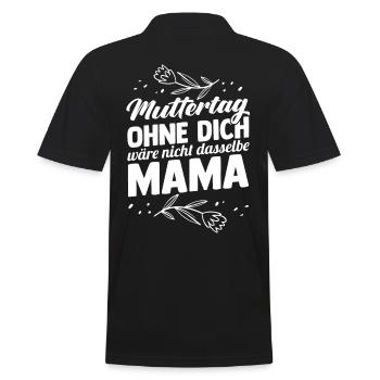 Mom Mother's Day Mom - Men's Polo Shirt - black - Back - Kai (181cm)