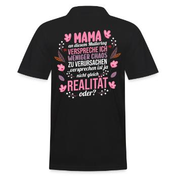 Mutter Muttertag Mama - Männer Poloshirt - Schwarz - Hinten - Kai (181cm)