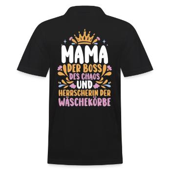 Mutter Muttertag Mama - Männer Poloshirt - Schwarz - Hinten - Kai (181cm)