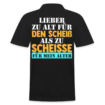 Zu Alt Für Den Scheiß - Männer Poloshirt - Schwarz - Hinten - Kai (181cm)