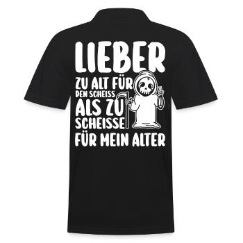 Cat too old for that shit - Men's Polo Shirt - black - Back - Kai (181cm)