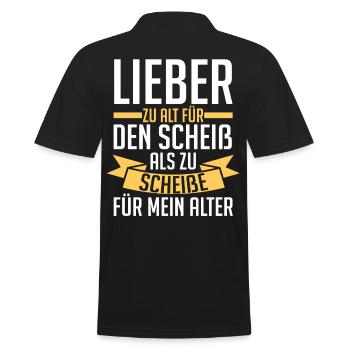 Zu Alt Für Den Scheiß - Männer Poloshirt - Schwarz - Hinten - Kai (181cm)