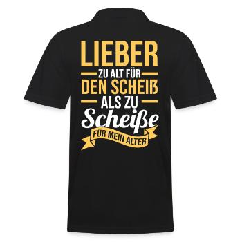 Zu Alt Für Den Scheiß - Männer Poloshirt - Schwarz - Hinten - Kai (181cm)