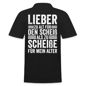 Zu Alt Für Den Scheiß - Männer Poloshirt - Schwarz - Hinten - Kai (181cm)