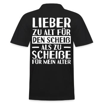 Zu Alt Für Den Scheiß - Männer Poloshirt - Schwarz - Hinten - Kai (181cm)
