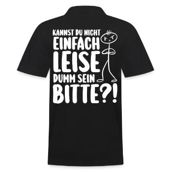 Can't you just be quietly stupid - Men's Polo Shirt - black - Back - Kai (181cm)