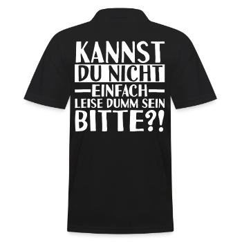 Can't you just be quietly stupid - Men's Polo Shirt - black - Back - Kai (181cm)