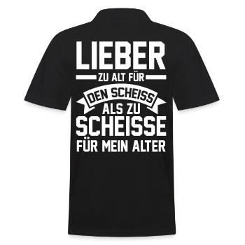 Zu Alt Für Den Scheiß - Männer Poloshirt - Schwarz - Hinten - Kai (181cm)