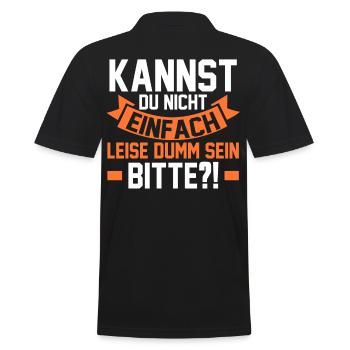 Can't you just be quietly stupid - Men's Polo Shirt - black - Back - Kai (181cm)