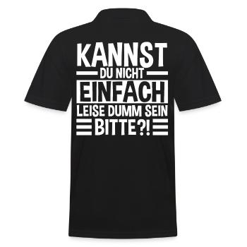 Can't you just be quietly stupid - Men's Polo Shirt - black - Back - Kai (181cm)