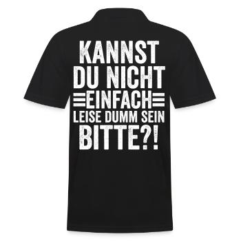 Can't you just be quietly stupid - Men's Polo Shirt - black - Back - Kai (181cm)