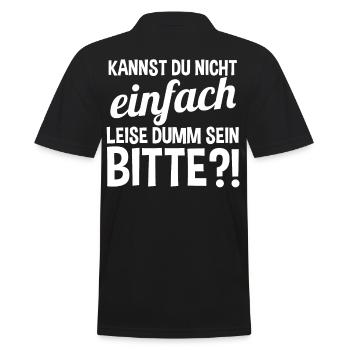 Can't you just be quietly stupid - Men's Polo Shirt - black - Back - Kai (181cm)
