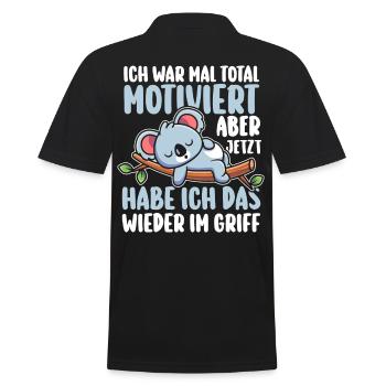 Ich War Mal Total Motiviert Koala - Männer Poloshirt - Schwarz - Hinten - Kai (181cm)