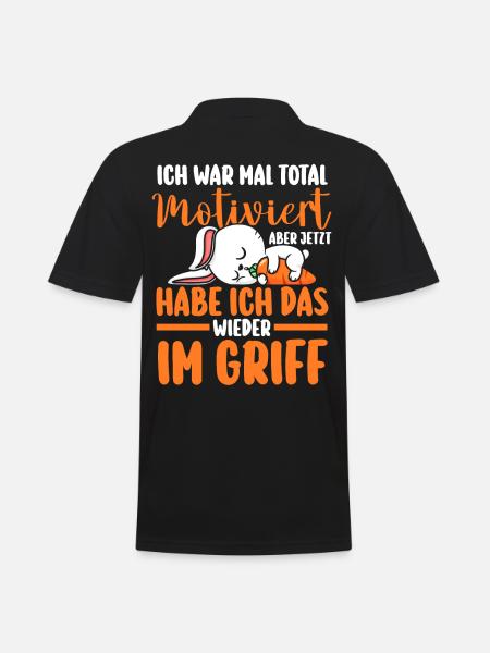 J’avais l’habitude d’être un lapin totalement motivé - Polo Homme - noir