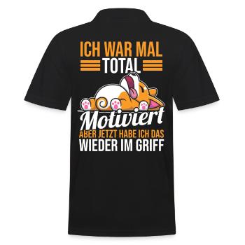 Ich War Mal Total Motiviert Hund - Männer Poloshirt - Schwarz - Hinten - Kai (181cm)