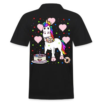 Licorne Anniversaire Anniversaire Salutations Enfant Enfants - Polo Homme - noir - Dos - Kai (181cm)