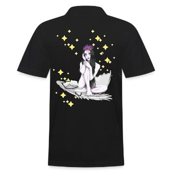 Fantasy Elf Fairy Tarum Playful Nostalgic Retro - Men's Polo Shirt - black - Back - Kai (181cm)