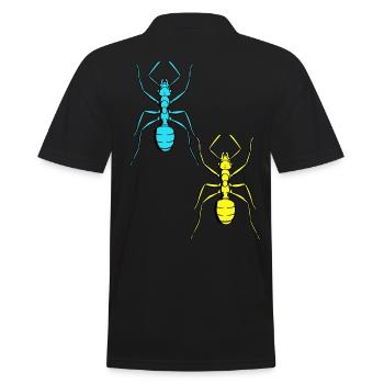 Fourmi rétro Vintage des années 80 insectes fourmis des années 90 - Polo Homme - noir - Dos - Kai (181cm)