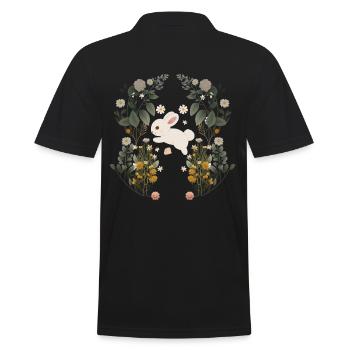 Rabbit, Rabbit, Rodent, Spring, Flowers, Nature - Men's Polo Shirt - black - Back - Kai (181cm)