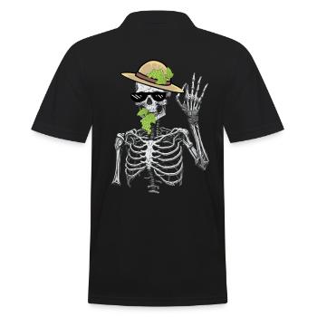 Squelette Jardinier Raisins Jardinage Mime Hobby Jardinier - Polo Homme - noir - Dos - Kai (181cm)