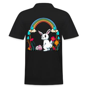 Lapin de Pâques Oeufs de Pâques Arc-en-ciel Enfant Enfants Lapin - Polo Homme - noir - Dos - Kai (181cm)