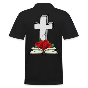 Cross Bible Book Jesus God Resurrection Death - Men's Polo Shirt - black - Back - Kai (181cm)