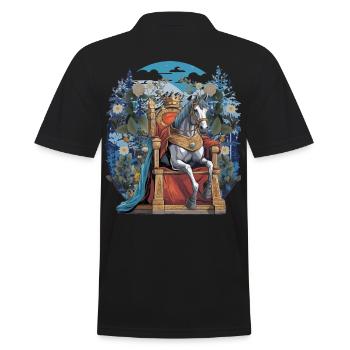 Horse, Prince Charming, Fairy Tale, Horses, Steed, Ruler - Men's Polo Shirt - black - Back - Kai (181cm)