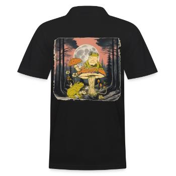 Animaux des bois, habitants de la forêt, grenouille, crapaud, grenouilles - Polo Homme - noir - Dos - Kai (181cm)