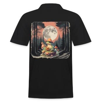 Forêt Animal, Grenouille, Musicien, Banjo, Guitare, Musique, Forêt - Polo Homme - noir - Dos - Kai (181cm)
