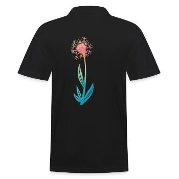 Flower, Nature, Botany - Men's Polo Shirt - black - Back - Kai (181cm)