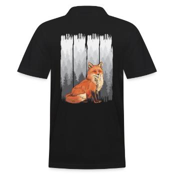 Fuchs Wald Natur - Männer Poloshirt - Schwarz - Hinten - Kai (181cm)