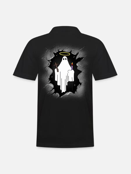 Minuit Saint- Fantôme Halloween Effrayant - Polo Homme - noir