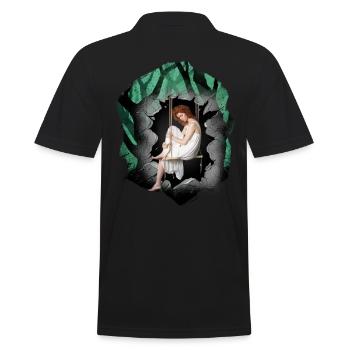 Fille, Forêt, Sensuel, Romantique - Polo Homme - noir - Dos - Kai (181cm)