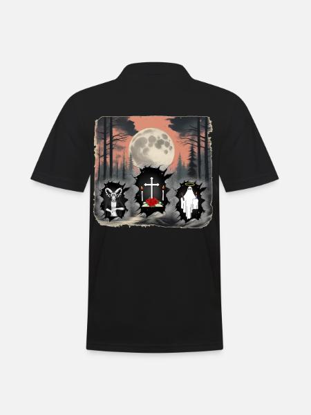 Wald Kreuz Halloween Dark Natur Geist - Männer Poloshirt - Schwarz
