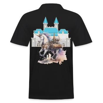 Château Licornes Chevaux Cheval Conte de fées Créature mythique - Polo Homme - noir - Dos - Kai (181cm)