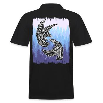 Schamane Keltische Vögel Natur Vogel Wald - Männer Poloshirt - Schwarz - Hinten - Kai (181cm)