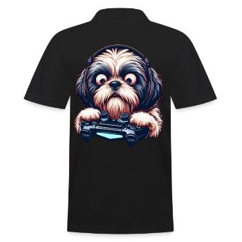 Dog gamers, Dog game freak shih tzu - Polo Homme - noir - Dos - Kai (181cm)