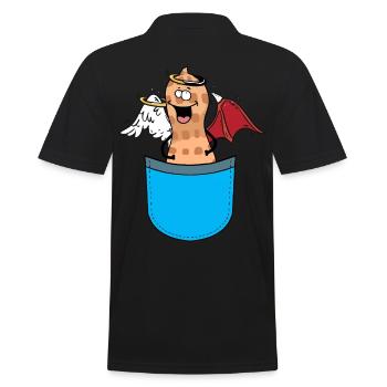 Bags Peanut Angel Devil Guardian Angel - Men's Polo Shirt - black - Back - Kai (181cm)