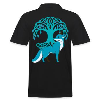 renard, renards, nature, conte de fées, forêt, nature, arbre - Polo Homme - noir - Dos - Kai (181cm)