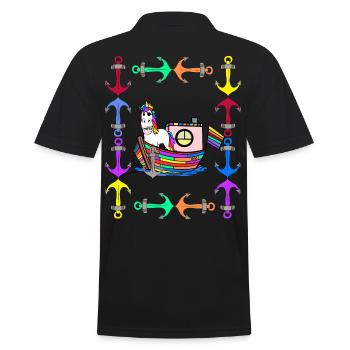 Licornes arc-en-ciel Drapeau arc-en-ciel LGBT - Polo Homme - noir - Dos - Kai (181cm)