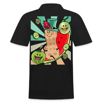 Obsr Fruits Enjoyment Peanut Peanuts Summer - Men's Polo Shirt - black - Back - Kai (181cm)