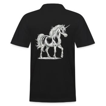 Unicorns, Unicorn, Mythical Animals, Fairy Tale Character - Men's Polo Shirt - black - Back - Kai (181cm)