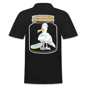 lustige Möwen Toristen Sovinier maritim Möwe - Männer Poloshirt - Schwarz - Hinten - Kai (181cm)